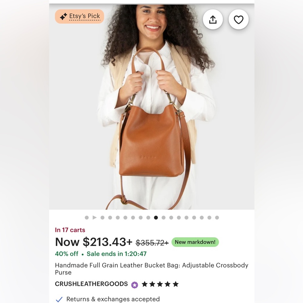 CRUSH Full-Grain Leather Bucket Bag